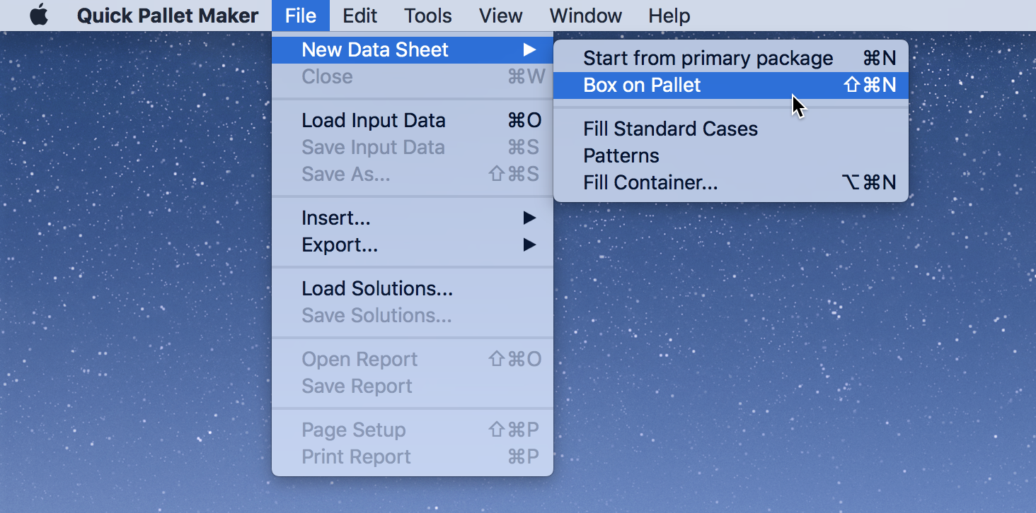 >New Data Sheet - Box on Pallet