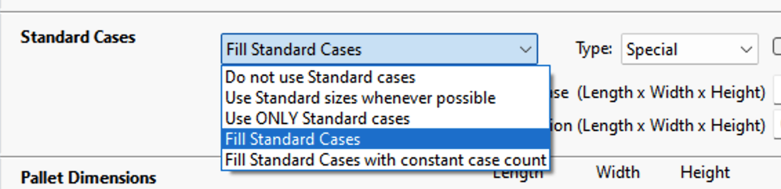 Fill Standard Cases command