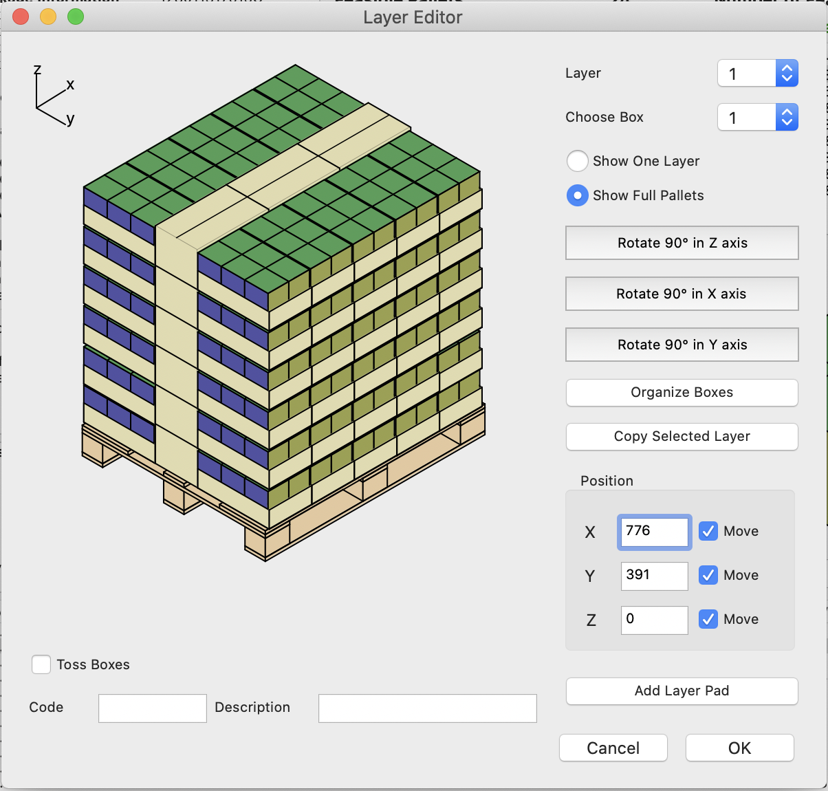 Full Pallet in Layer Editor